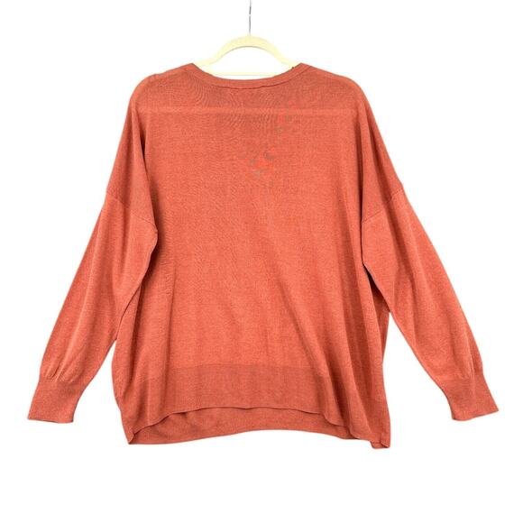 Zara Orange Crew Neck Long Sleeves Pullover Sweater Lightweight Women Size Small - Picture 3 of 7